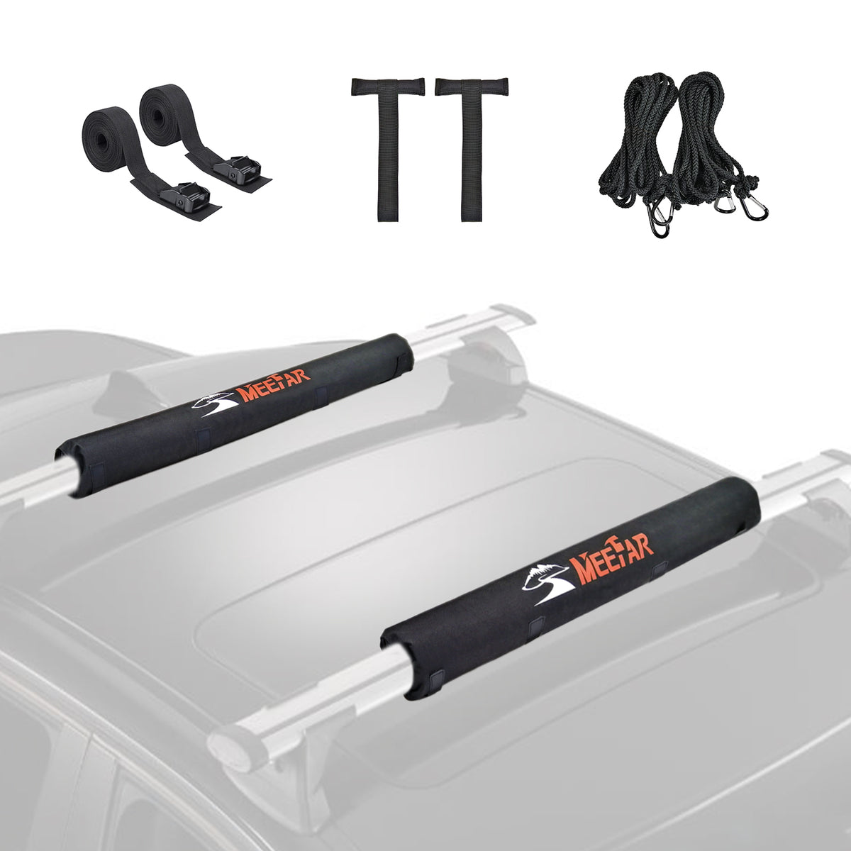 MeeFar Universal Car Soft Roof Rack Pads Luggage Carrier Rack for Kay