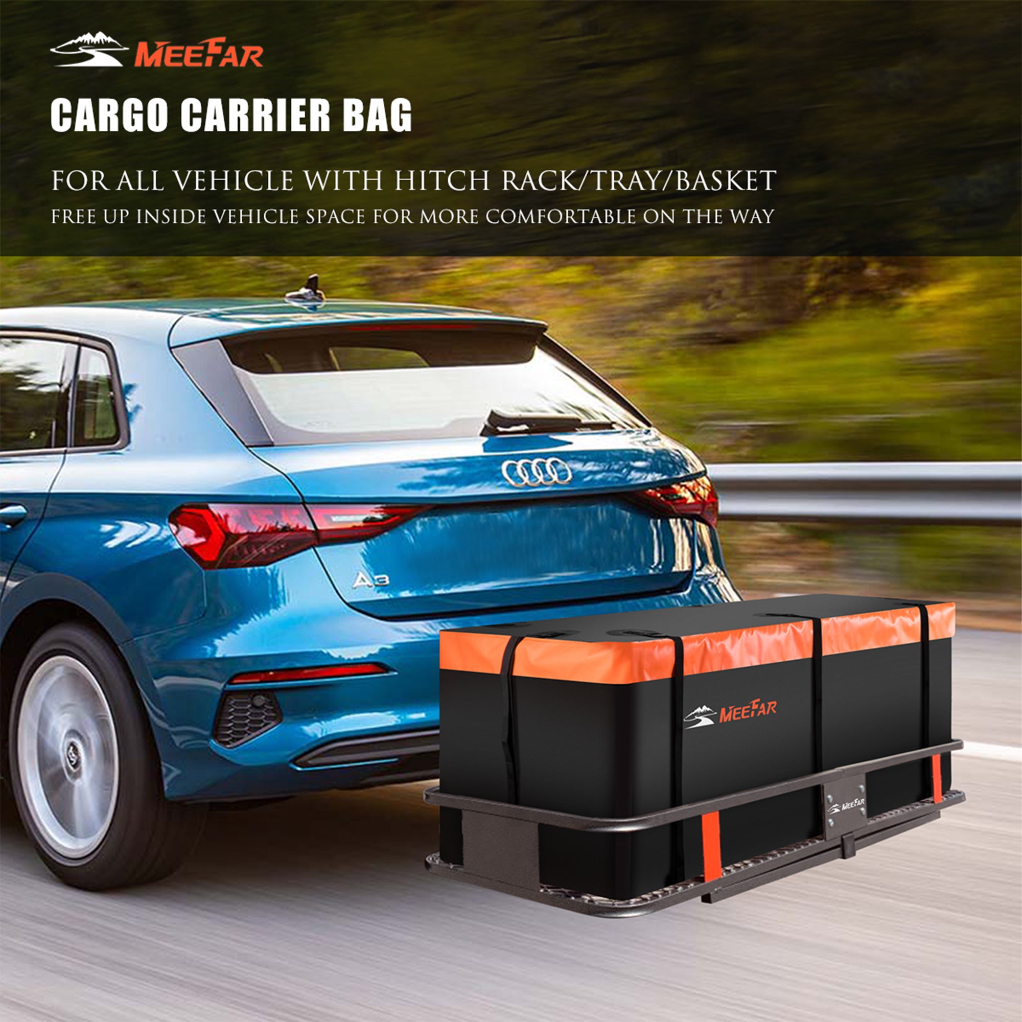 MeeFar Universal Hitch Mount Cargo Carrier 15 & 20 Cubic Feet Waterpro