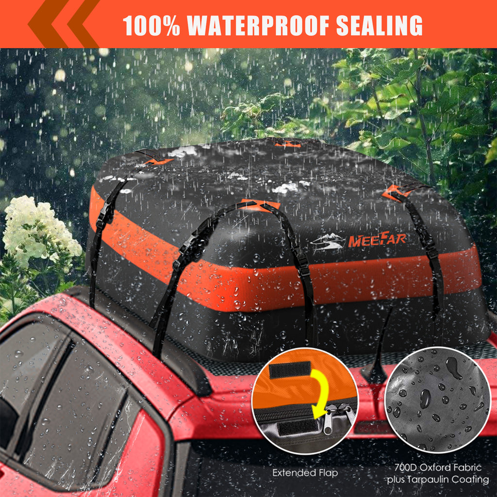 MeeFar Roof Top Rack 51 x 36 x 5 Cargo Carrier Basket & 15 Cubic Feet  Rooftop Waterproof Bag Fit All Car SUV with Cross Bars