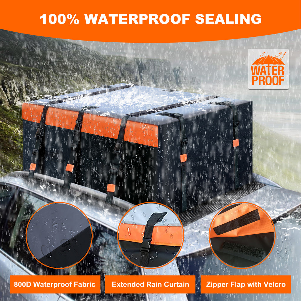 MeeFar Car Roof Bag XBEEK Rooftop top Cargo Carrier Bag 20 Cubic feet  Waterproof for All Cars with/Without Rack, Includes Anti-Slip Mat, 10  Reinforced