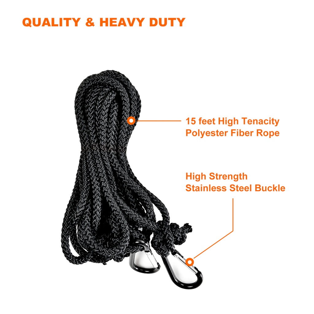 MeeFar Roof Cargo Carrier Tie Down Ropes 1/4 inch x15 feet Braided Nyl